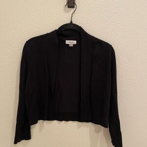 Calvin Klein Black Cropped Open-Front Cardigan – Women’s Size M